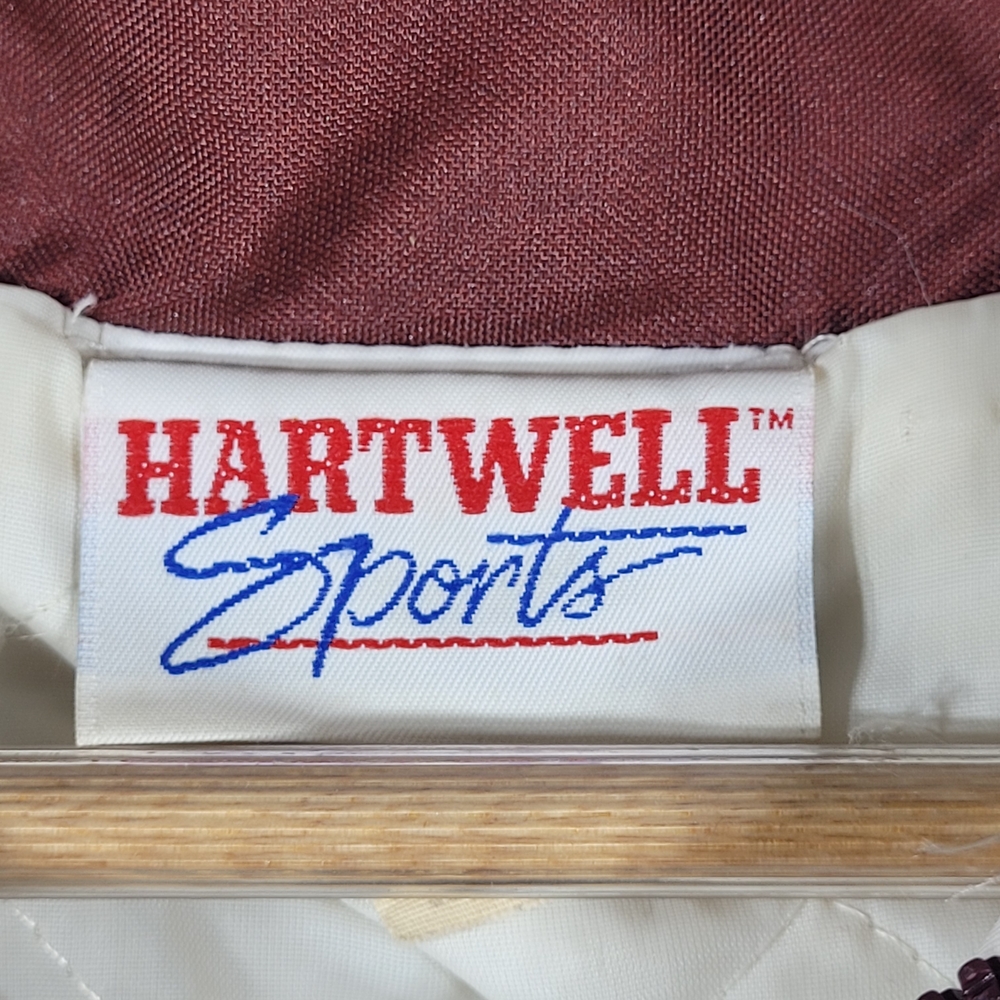 Hartwell Sports Jacket  Windbreaker 90s Maroon White Vtg Splash Pattern Retro L - Picture 7 of 7